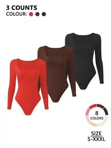 Sexy Warm Slimming Seamless Fitted Bodysuit for Women, Long Sleeve Square Neck Swan Collar Thong Design Shapewear, Waist Cincher Shaper for Daily Wear, Tummy Control & Waist Slimming & Butt Lifting, Outerwear & Undergarment for Multi-Scene Wear