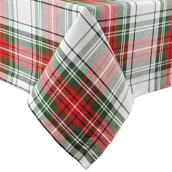 Design Imports Christmas Plaid Tablecloth 52-inch by 52-inch