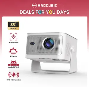 [US warehouse] Magcubic HY350MAX Projector 900ANSI Auto Focus 8K Decode Android 14 Allwinner H726 Built-in 15W HiFi Speaker Dual WiFi6 BT5.4 Native 1080P Portable Smart Home Cinema Movie Night Gift Projectors For Bedroom #SummerWins #DealsForYouDays