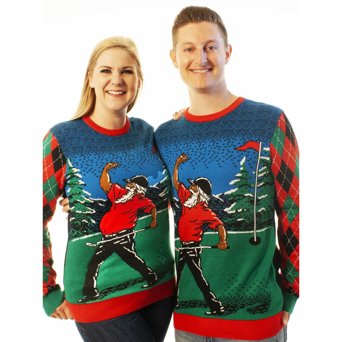 Golfing Santa | Ugly Christmas Sweater For Men & Women | Unisex Sizing