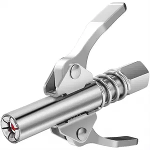 Grease Gun Coupler, Quick Locking Grease Gun Tip, 6 Thickened Jaws Locking, High Pressure Grease Fittings, Compatible with All 1/8" NPT Grease Guns