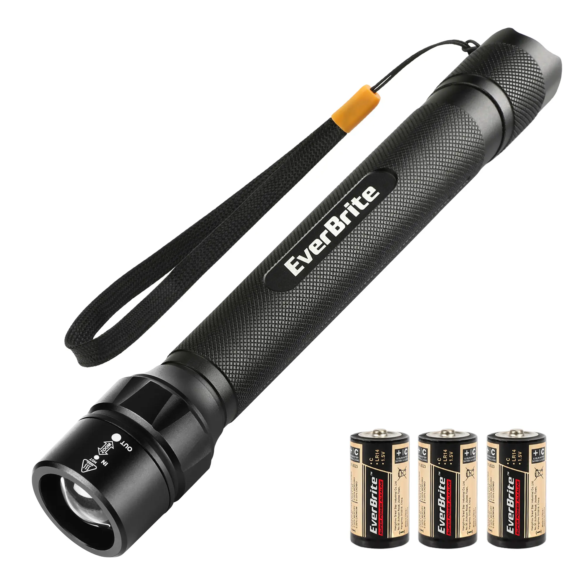 #summersale EverBrite Ultra Bright Tactical Flashlight, 600 Lumen Zoomable Adjustable Focus, 4 Light Modes, Heavy-Duty Aluminum Flashlight for Hurricane Supplies Camping, 3C Alkaline Batteries Included