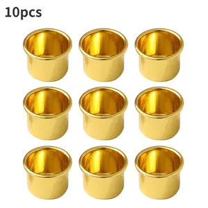 10count Aluminum Candle Cups Bowl  Candlestick Metal Candle Holder Cup Drip Protectors Empty Case for Candle Making
