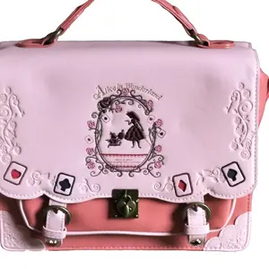 Pink Embroidered Alice in Wonderland Handbag/Backpack