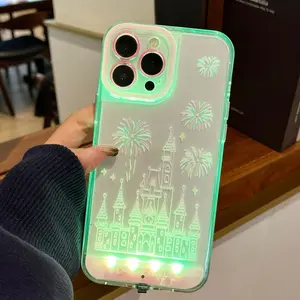 A fireworks show that never ends on your phone,Dreamy Castle vibes,Built-in LED Phone Case, Incoming Call Flash Light Up Phone Case for iPhone 13/14/15/16/17 Pro/Plus/Pro Max