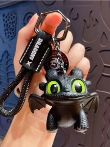 Authentic "How to Train Your Dragon" Light-Up-Eyes Toothless Keychain Kawaii - Keyring, Backpack Charm, Gift for Valentine's Day, Keychain For Bags, Stylish Keychain, Keychain Pendant