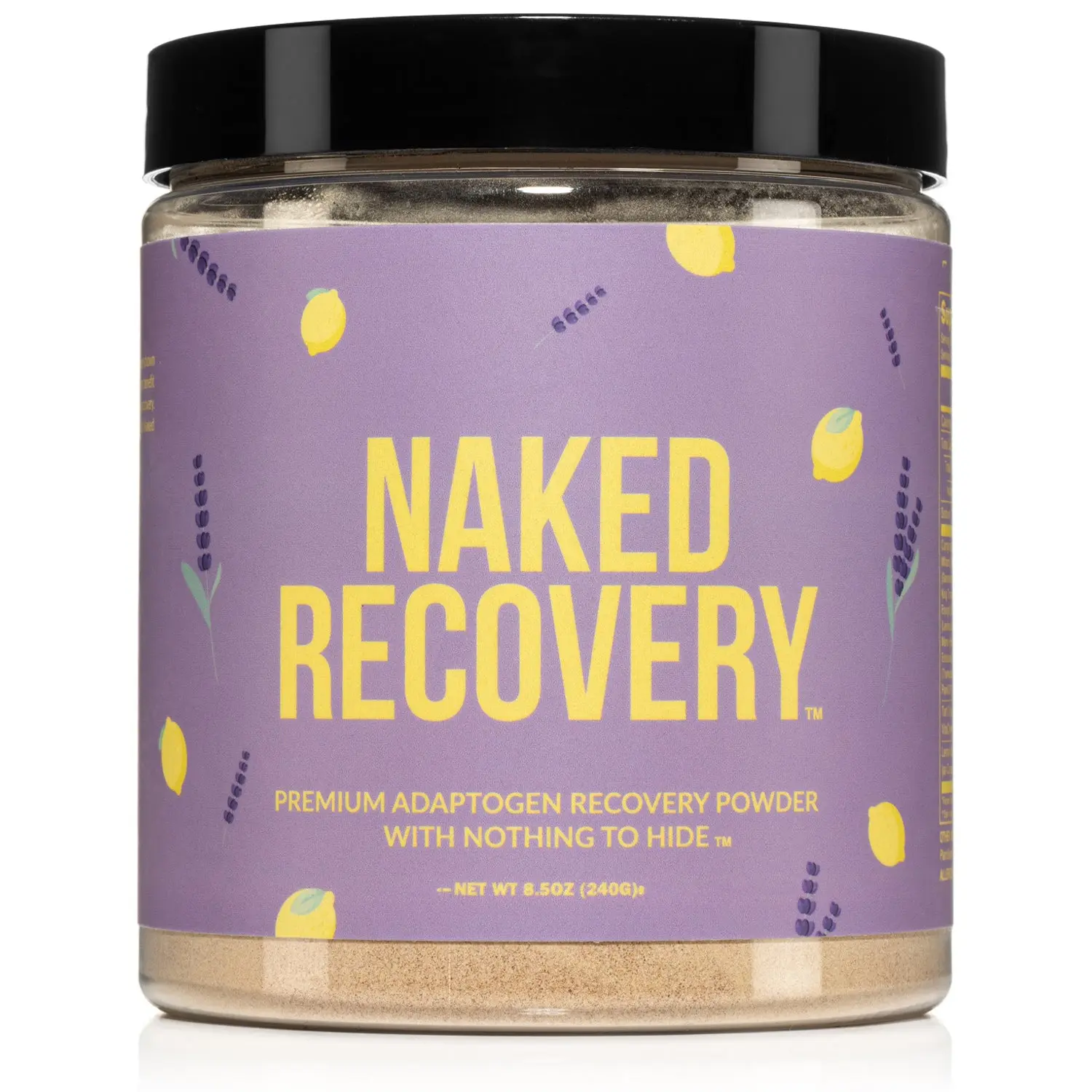 Naked Recovery - Premium Adaptogen Recovery Powder - 6 Adaptogenic Mushrooms Grown in the USA, Tart Cherry Juice, Lemon Balm Extract - Gluten-Free & Vegan