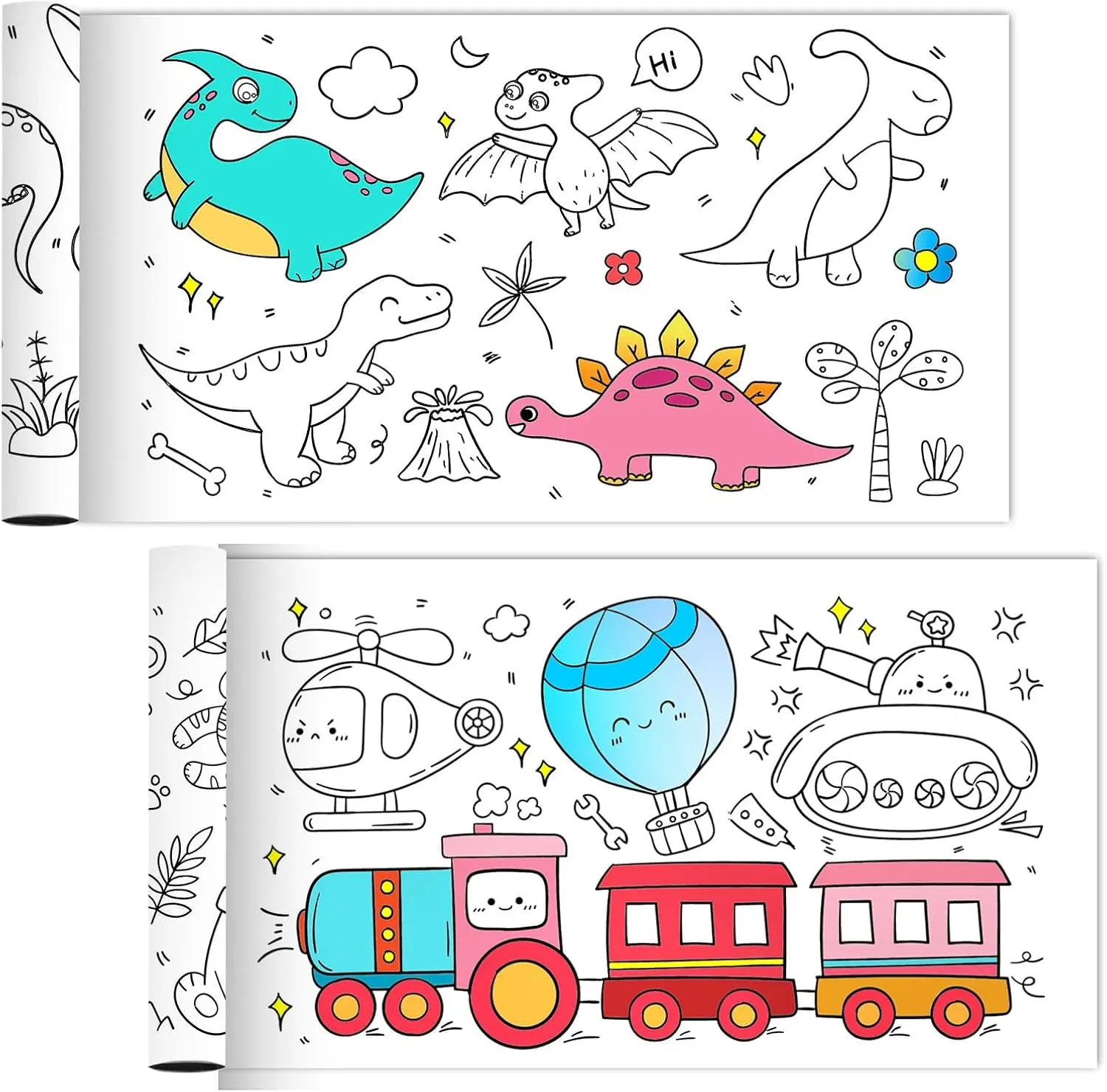 Children's Drawing Roll, Coloring Paper Roll for Kids, 118×11.8 Inch Sticky DIY Painting Drawing Paper Rolls for Toddler, Christmas Gift, Wall Coloring Paper Stickers