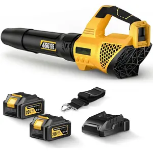 Leaf Blower Cordless, 650CFM Electric Leaf Blowers with 2 x 5.2Ah  and Charger, 3 Speed Modes, 1 x Adjustable  Strap,  Blowers for Lawn Care, Patio, Dust, Blowing Leaves