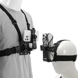 "Head & Chest Strap Phone Holder for |   Hands-Free Filming, Adjustable & Comfortable |   Ideal for Vlogging, Sports, Fitness, & Outdoor Adventures |   Universal Phone Compatibility |   Perfect for POV, Action Shots, & Live Streaming" Smartphone Mount spr