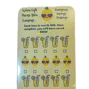 Mini Emergency Savings Challenge Tracker Money Saving Tracker Cardstock 5mil Laminated Reusable Fits Any A6 Binder