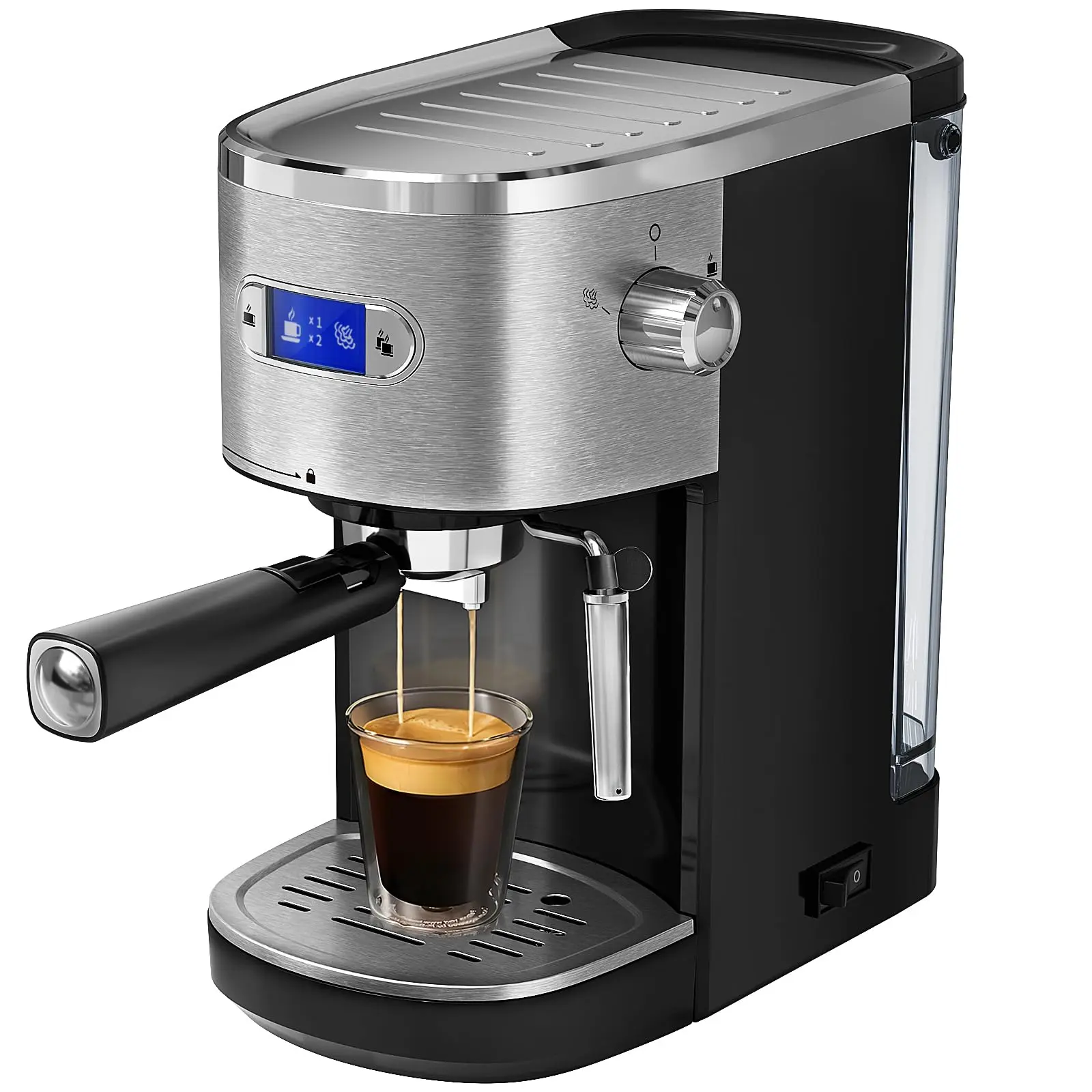 Espresso Coffee Maker Machine, 20 BAR Professional Espresso Maker with Milk Frother Steam Wand, 40-1/2 Oz Removable Water Tank, PCB Temperature Control, Compact Coffee Machine for Cappuccino, Latte,1350W