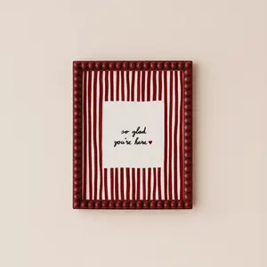 So Glad You're Here Print, Striped Entryway Sign, Living Room Gallery Wall Poster