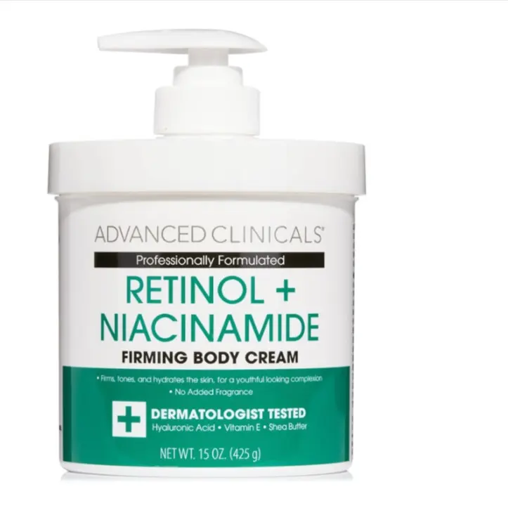 Advanced Clinicals Spa Size Face & Body Cream 16 Oz | Retinol, Vitamin C, Collagen, Hyaluronic Acid, Retinol + Niacinamide Moisturizer Lightweight Daily Daily Hydrating Moisturizing Body Care