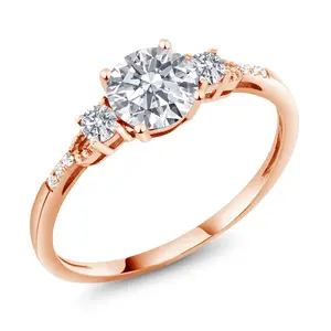 1.16 Cttw 10K Rose Gold IGI Certified Lab Grown Diamond Engagement Ring For Women | Center Diamond 1 Ct | D-E Color | VS1-VS2 Clarity