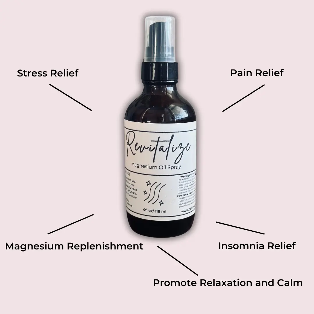 Revitalize Magnesium Body Oil - 100% Magnesium Oil Topical Spray for Relaxation, Body Care, Hormone Balance, Cortisol Reduction, and Immune Support, Magnesium Chloride Oil