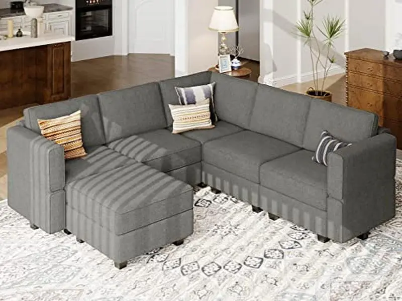 Belffin U-Shape Modular Sectional Sofa with Reversible Convertible Chaise, Storage, Multiple Seats - Indoor Living Room Furniture, Home, Comfy