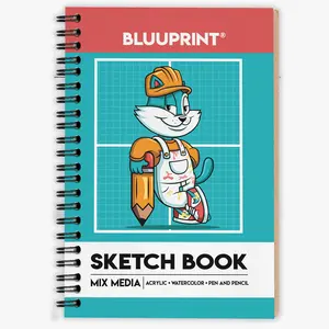 Bluuprint Sketchbook by Anderson Bluu - 7x9 Inches with 120 Mixed Media Pages for Creative Ideas and Designs