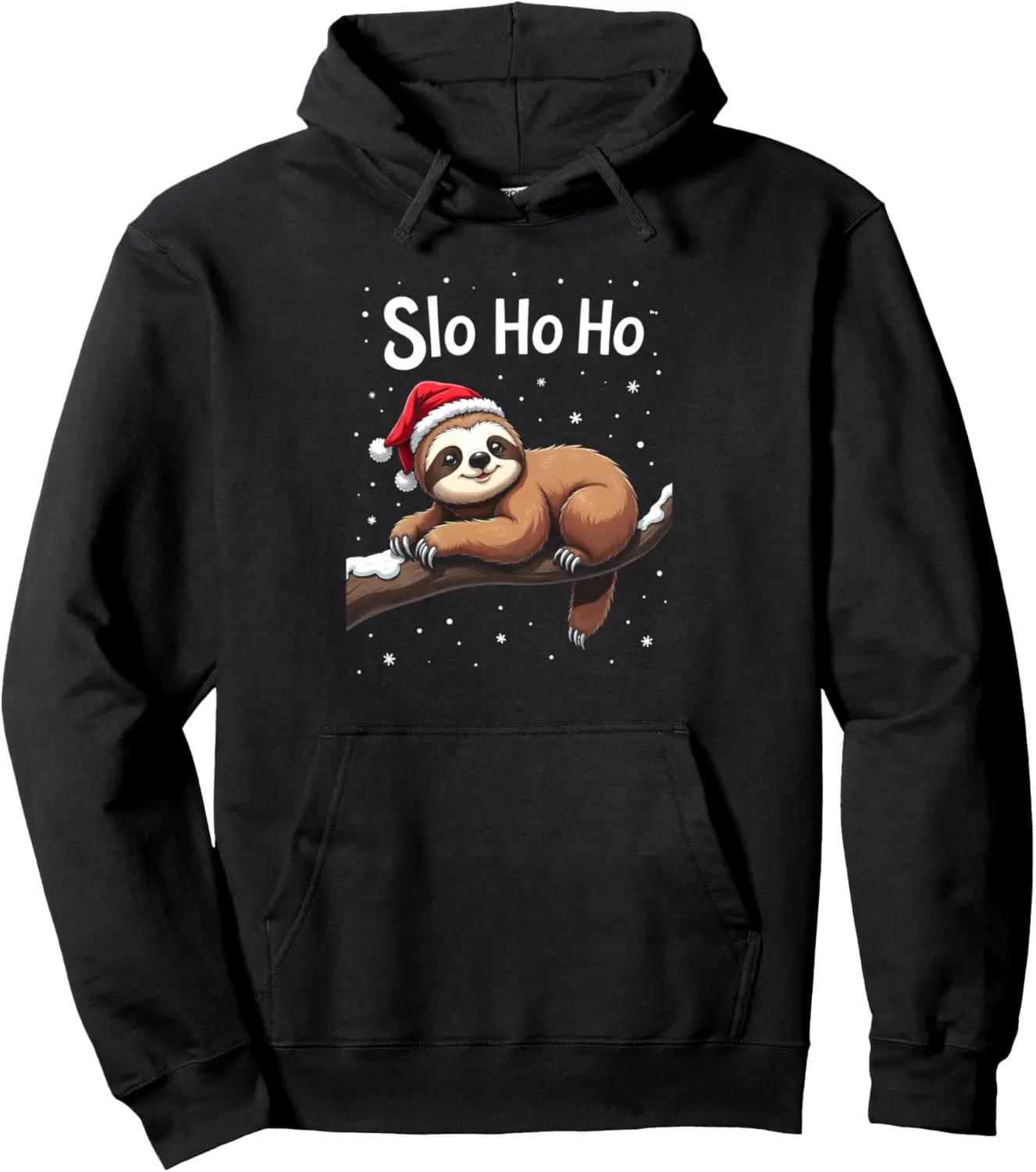 Slo Ho Ho Funny Sloth Christmas Family Matching Pyjama Pullover Hoodie 1