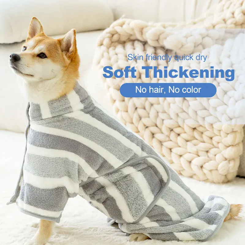 pet bath accessory Two-color dog bathrobe towels in sizes S, M, and L, super absorbent pet bathrobes suitable for small, medium, and large dogs, quick-drying, adjustable design, perfect for pet dogs.