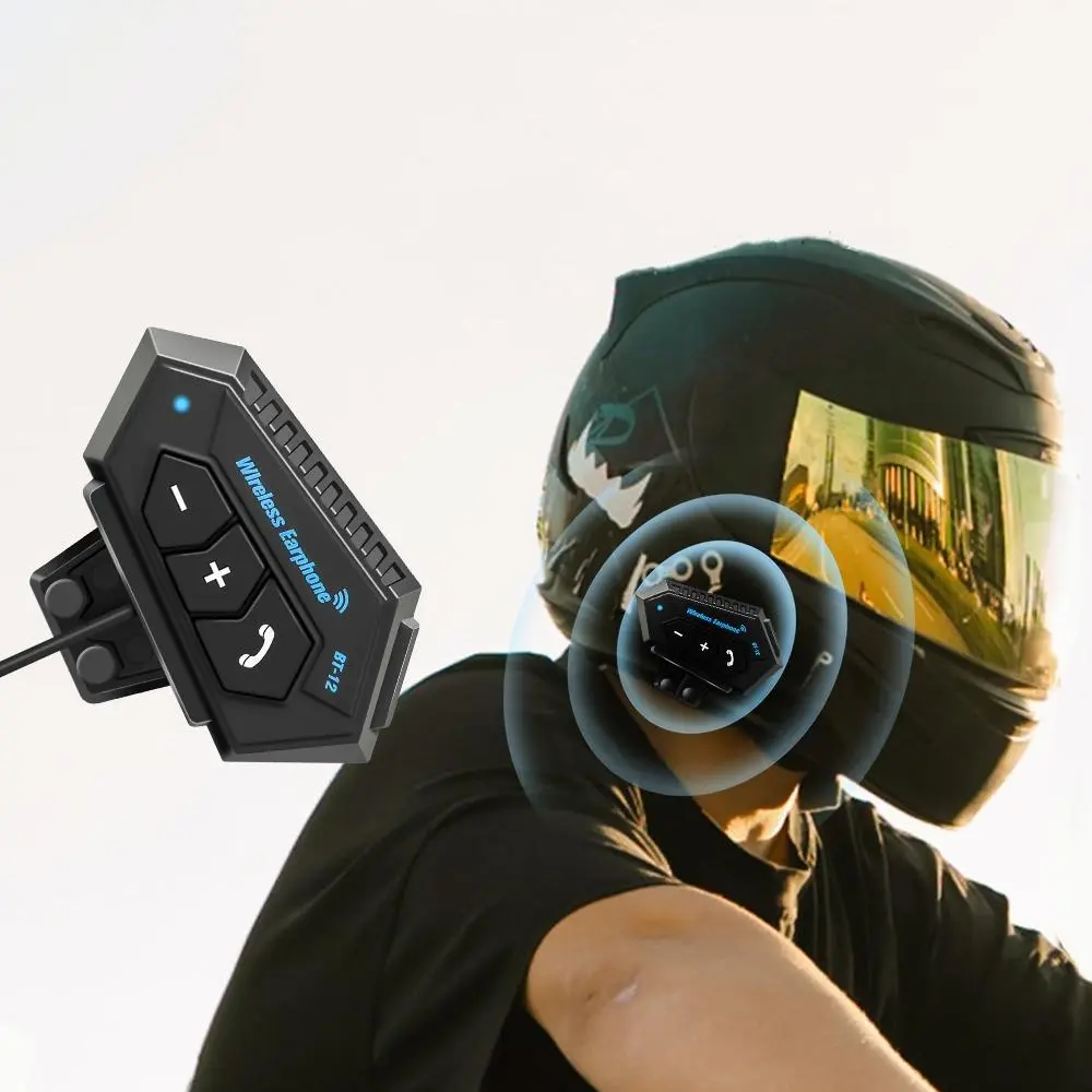 Bt5.0 Motorcycle Helmet Headset, Wireless Hands-Free Stereo Earphone with Noise Cancelling Mic, Bluetooth-compatible Speaker for Motorbikes, Motorcycle Accessories