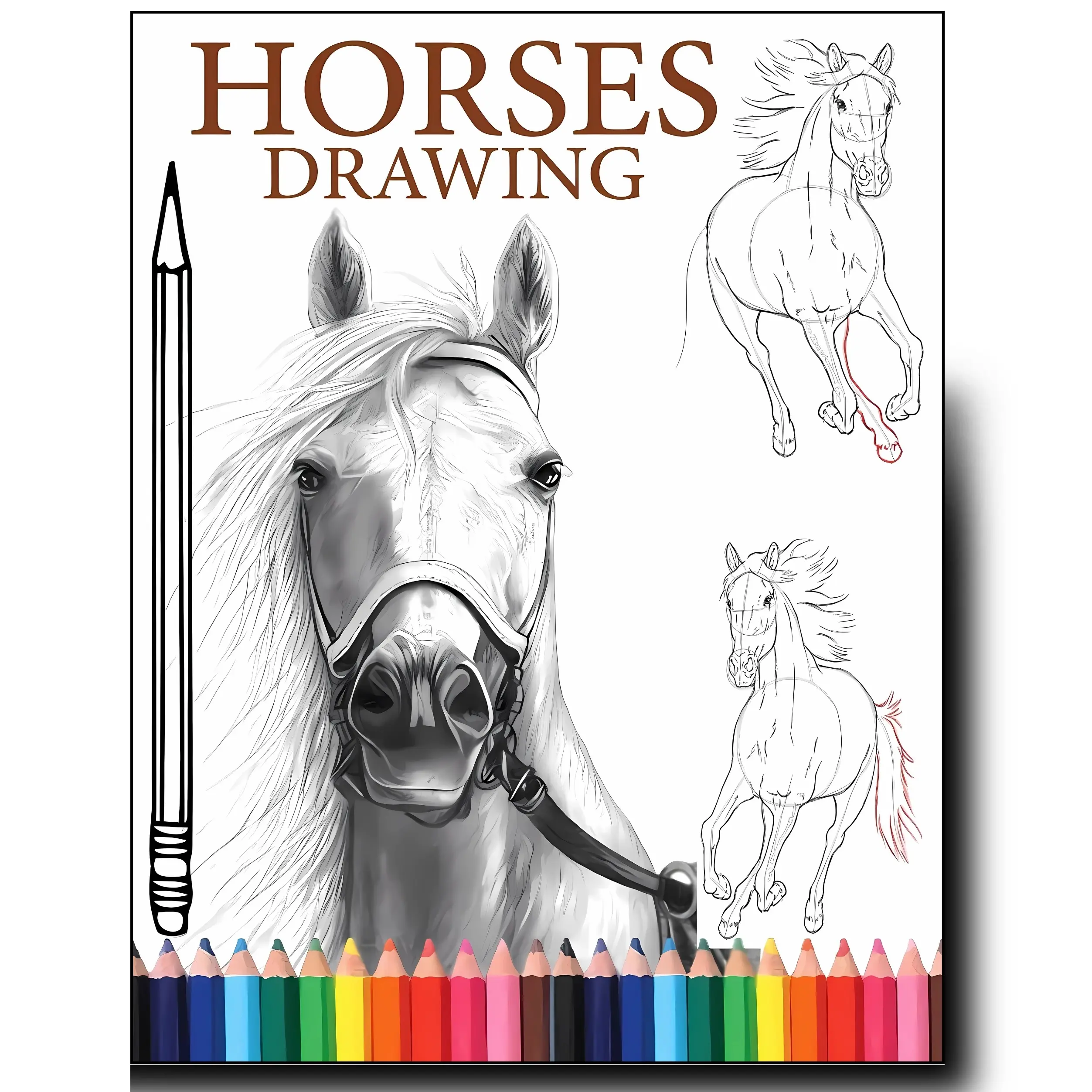 Horses Drawing: A Complete Guide to Drawing Horses and Ponies learn how to draw horses. With easy-to-follow, step-by-step instructions unique gift whimsical drawing Quick Sketch Horse