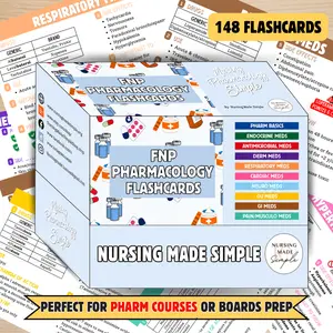 Family Nurse Practitioner Pharmacology Flashcards | Pharm Study Cards | NP Pharmacology Course Resource | NP Pharmacology Board Prep |Prescribing for NPs