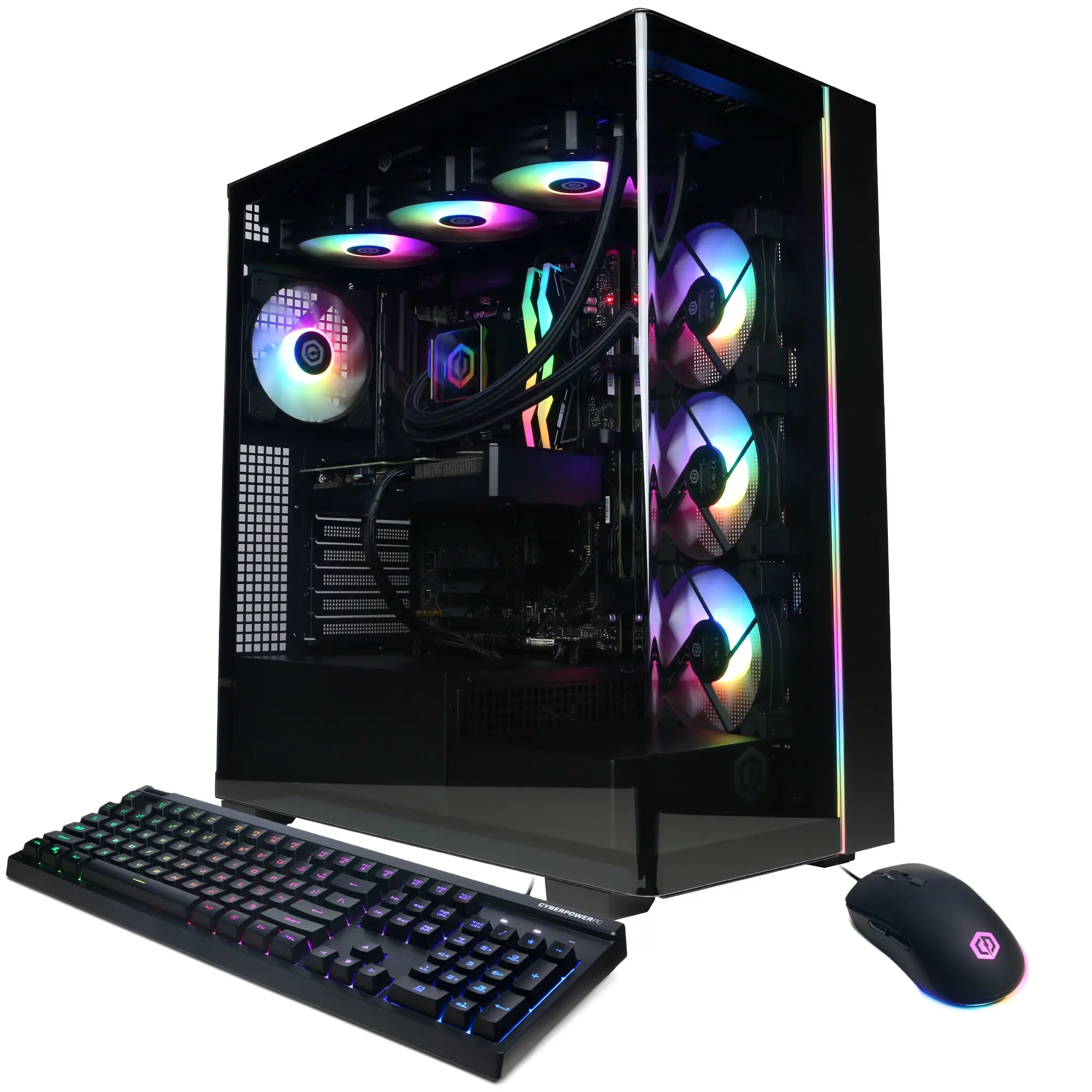 CyberPowerPC SLCAI9000CPG Gaming Desktop PC, AMD Ryzen 9 9900X3D, 32GB DDR5, GeForce RTX 5070 12GB, 2TB PCIe 4.0 NVMe SSD, WiFi/BT, RGB Gaming Keyboard/Mouse & Windows 11 Home