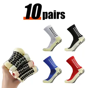 3/6/10 Pairs of Football Socks | Breathable Pads with Anti-Slip Silicone | Ideal for Daily Training and Outdoor Sports | Cushioned Grip Socks for Enhanced Performance!