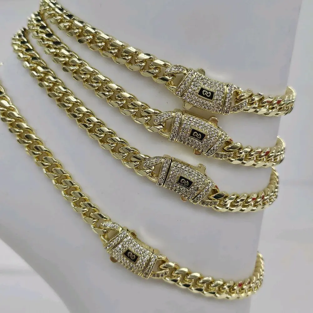 8mm Cuban Anklet 14K Gold Plated  ( NOTE: AVOID LOTION AND WATER FOR CARE )