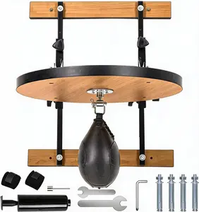 Speed Bag Platform for Boxing Punching Practice – 8 Inch Height Adjustable Mount – 360° Swivel – Includes Speed Bag & Air Pump