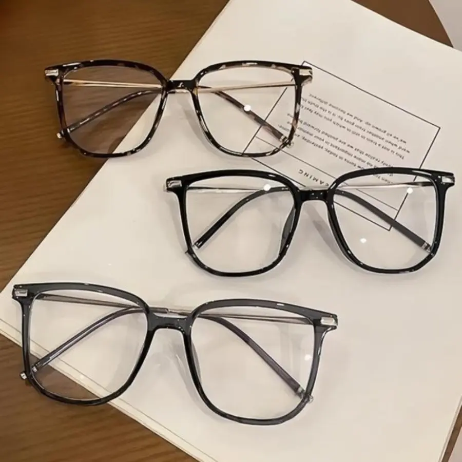 Unisex Tortoiseshell Square Full Rim Eyeglass Frames - Lightweight TR-Zinc Alloy, Decorative UV400 Lenses, Edgy Eye Fashion, Lightweight Wear, Aftermarket Non-Prescription Eyewear for Work & Everyday Use