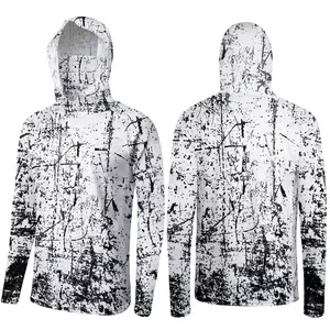 UPF 50+ Men's Sun Protection Hoodie Long Sleeve UV Shirt with Face Mask & Neck Gaiter, Lightweight & Breathable Performance Fabric