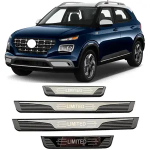 Car Accessories Side Door Sill Plates For Hyundai Venue 2022-2025 Car Stickers Guard Scuff Plate ABS Plastic Auto Parts Kick Panels Trim Cover