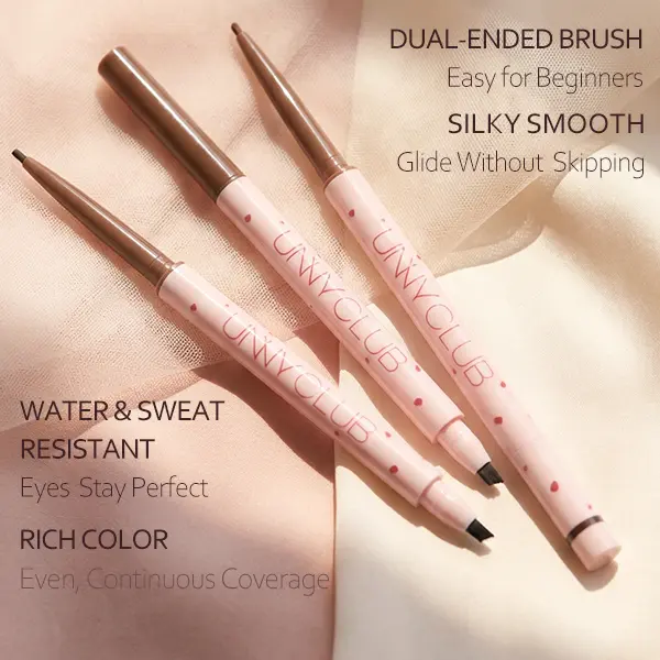 UNNY CLUB Dual-Ended Black Eyeliner Stick - Pigmented Cosmetic Eye Pencil for Waterline, Subtle Makeup, Includes Lip Liner, Limited Edition Single Item