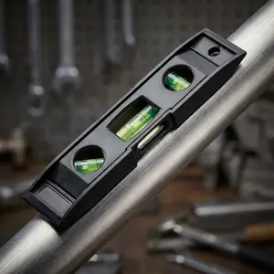 Magnetic Torpedo Level Tool, 3 Bubble Magnetic Measurement Instrument, Portable Plastic Heavy Duty Multifunctional Level, 6 Inch, Hardware