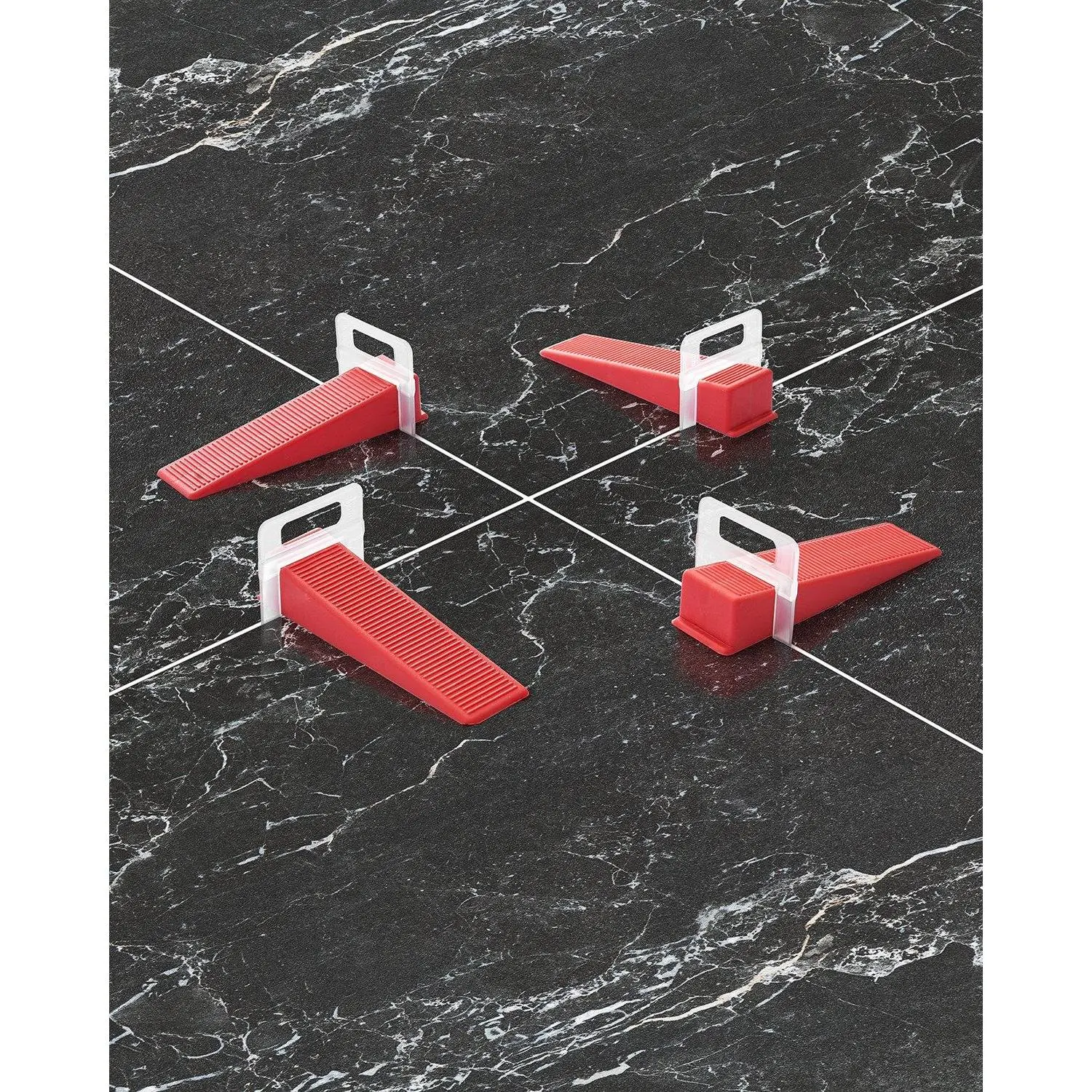 Wall+Floor Leveling System Clips, 2200 Pieces 1/16 in (1.5mm) Polypropylene PP Base Tiling Tools with 200 Spacers, Easy Install for Home Repair & Construction Projects (Helps Create a Flat Surface), Flooring Installer Tools