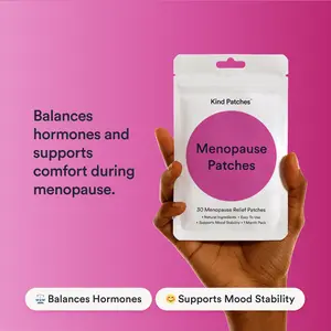 Kind Patches, Menopause Patches, 30 Menopause Relief Patches: Natural Ingredients, Easy To Use, Supports Mood Stability, 1 Month Pack