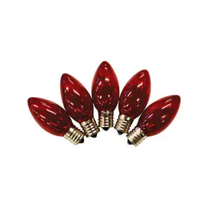 212 MAIN C9 Christmas Light Bulbs, 1 in., 25-Count Red Non-Flashing Bright UL Listed Bulbs, Indoor & Outdoor Festive Decorations for Home & Party Supplies, Indoor And Outdoor