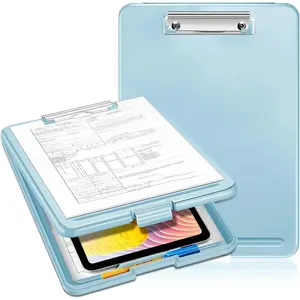 ROGEE Clipboard with Storage, Heavy Duty Portable Writing Clipboard with Compartment Organizer for Nurse   Professionals Teachers Students Sales  School Office (Blue)