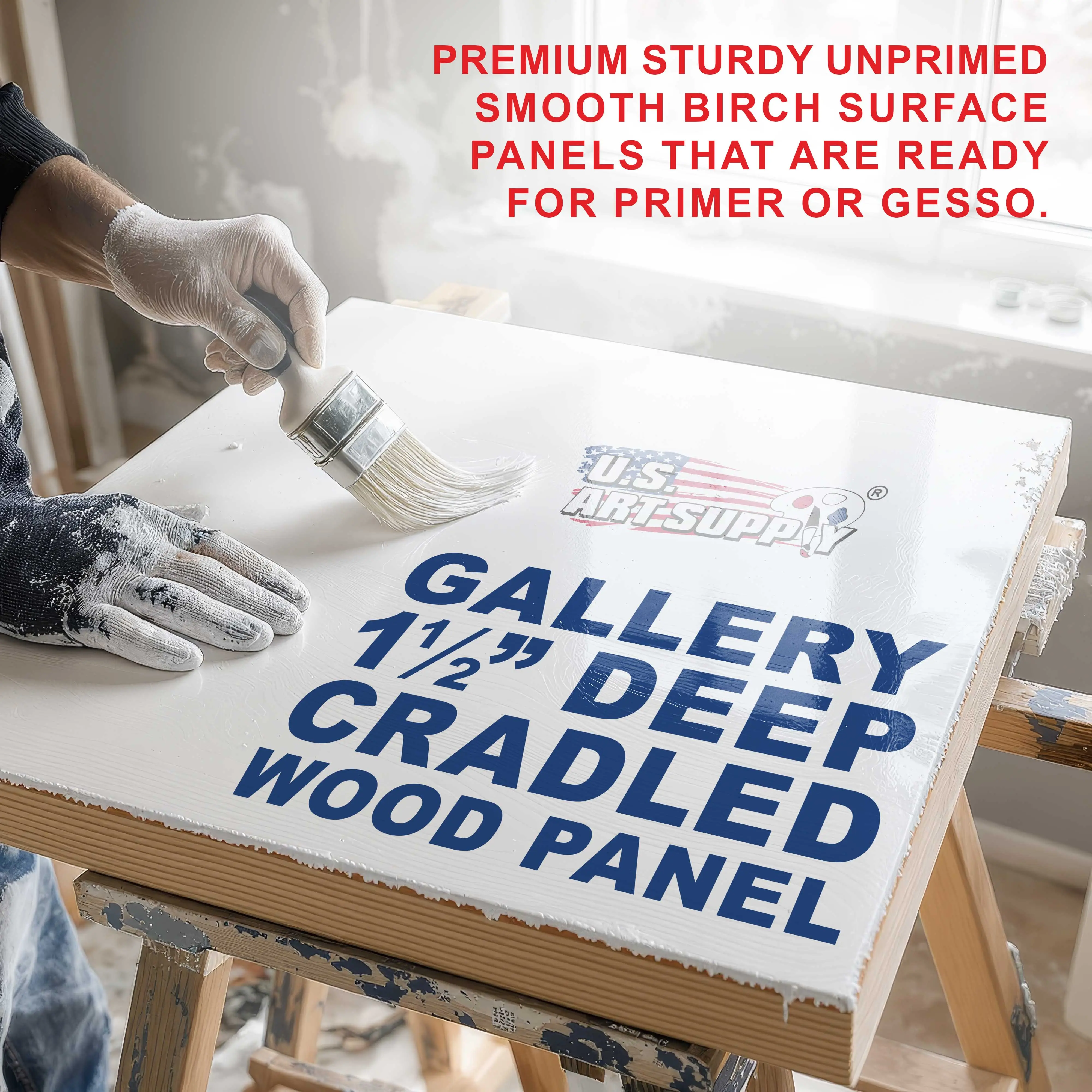 Unfinished Birch Wood Canvas Panels for Painting, 3 Pack of 8x16 inch - Artist Gallery 1-1/2" Deep, Wooden Wall - Mixed-Media Craft, Acrylic, Oil, Encaustic, Paint Pouring
