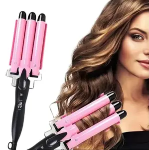 Women's Three-Barrel Curling Iron, 22mm Wave Pattern Hair Styling Tools, Suitable for Women and Girls