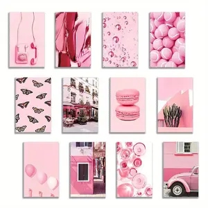 Pink Series Mini Travel Notebook, 12pcs/set Funny Notepad, Inspirational Notepad, Small Pocket Notebook for Gift Prizes Travel Supplies