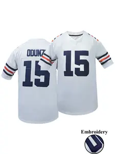 Men's Chicago #15 Football Jersey, with Name and Number Stitched Design, Short Sleeve Loose V-Neck Breathable Jersey, Polyester, Perfect for Team Training, Sports and Casual Wear, Sports Training Jersey, Sports Clothing, Embroidery Sportswear