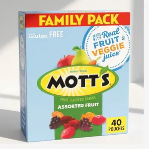 Mott's Assorted Fruit Snacks Candy Family Pack - Gluten-Free Gummies, Made with Fruit & Veggie Juice, Good Source of Vitamin C, Gelatin-Free, 40 Individual Pouches, 32 oz