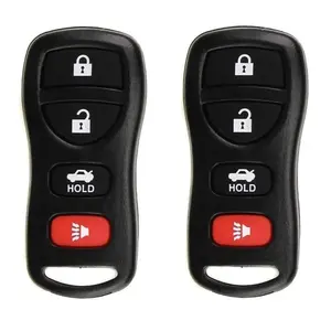 Set of Two 4 Button Keyless Entry Remote Replacement for Nissan 350Z, Altima, Armada, Maxima, Murano, Pathfinder, Sentra, Versa, Quest/ Infiniti EX35, FX35, FX45, G35, I35, QX56 2002 - 2017 FCC ID: KBRASTU15 IC: 24223-NSV1