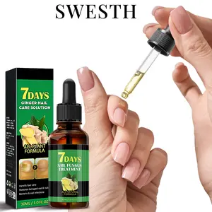 SWEASTH 7 Days Ginger Nail Care Solution - 30ml Nail Growth Oil for Onychomycosis Treatment & Nail Repair - Alleviates Yellowing & Thickening - All Plant Formula - Manicure Essential - Repairing