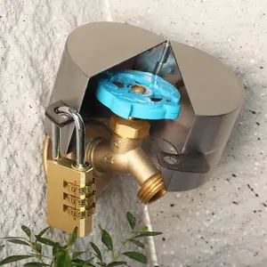 Faucet Locks Outdoor,Water Faucet Lockmade of metal Suitable for Garden Faucets,Hose Bib,water hose,hose spigotPrevent water bandit( with padlock)