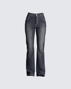 Dara Black Denim Bootcut Jean