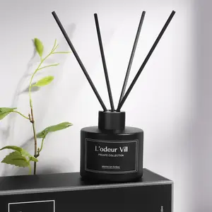 100ML Matte Bottle Diffuser, 6 Reeds, Woody Sweet Scent, Long-Lasting 60-90 Days, Indoor Fragrance, No Fire Required